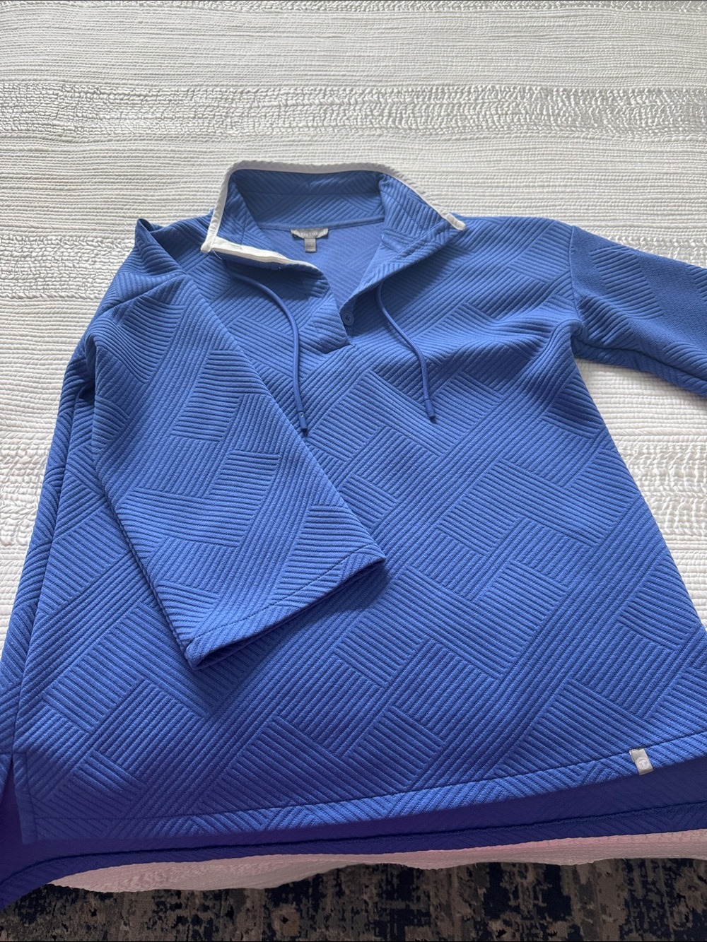 Talbots Blue Textured Polo Top